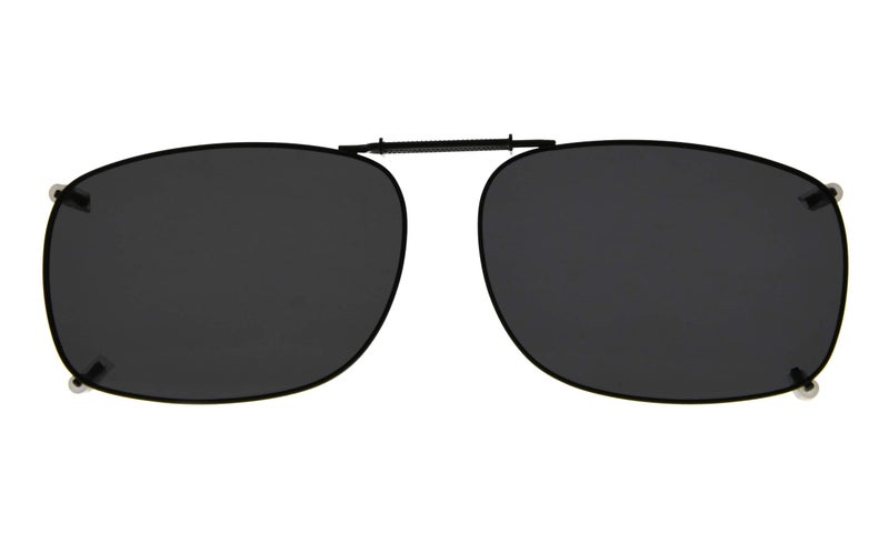 Eyekepper Metal Frame Rim Polarized Lens Clip On Sunglasses 54X37MM (Grey Lens) - Image 1